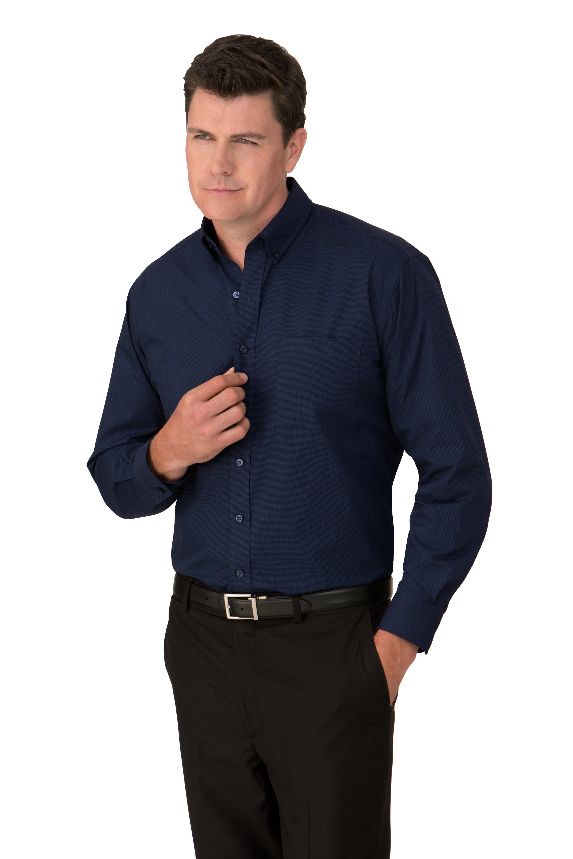Men's Micro Check Long Sleeve Shirt