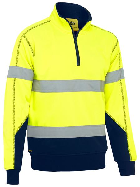 Taped Hi Vis 1/4 Zip Fleece Pullover with Sherpa Lining BK6987T