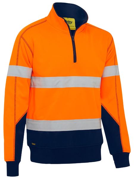 Taped Hi Vis 1/4 Zip Fleece Pullover with Sherpa Lining BK6987T