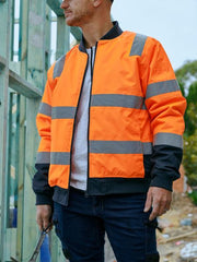 Taped Hi Vis Bomber Jacket with Padded Lining BJ6730T