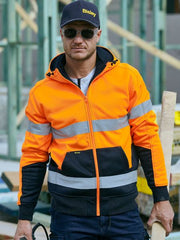 Taped Hi Vis Zip Fleece Hoodie with Sherpa Lining BK6988T