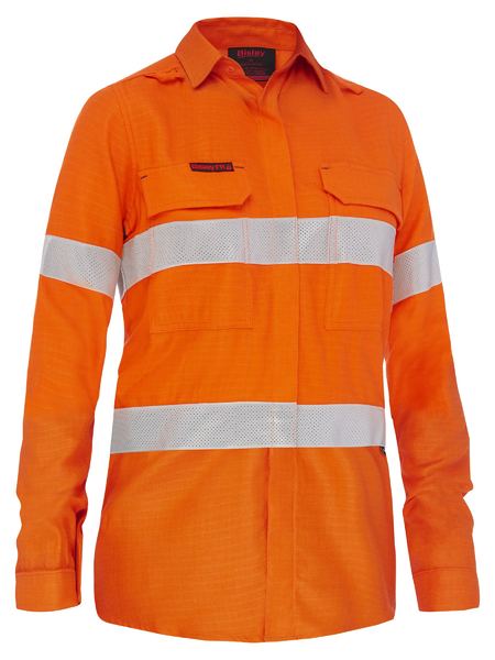 Apex 160 Women's Taped Hi Vis FR Ripstop Vented Shirt BL8339T