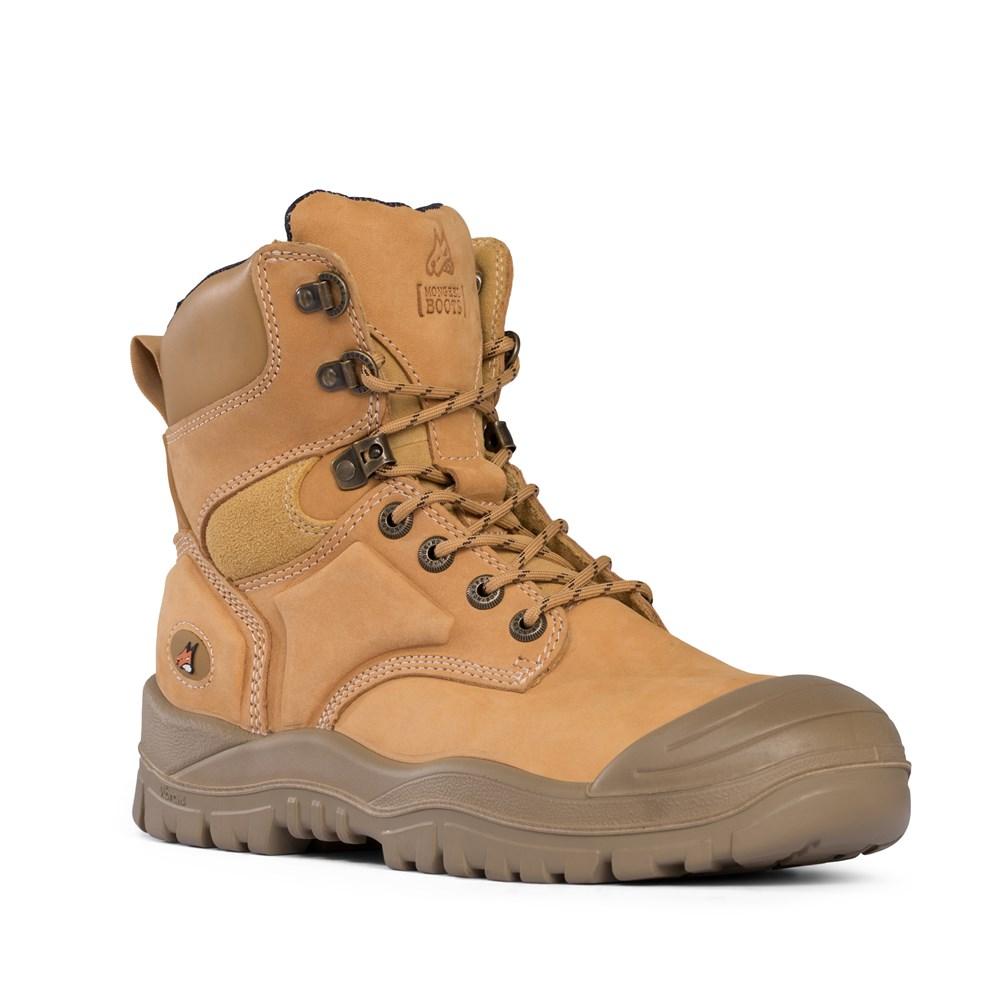 Mongrel Boots Safety High Leg Lace Up Wheat