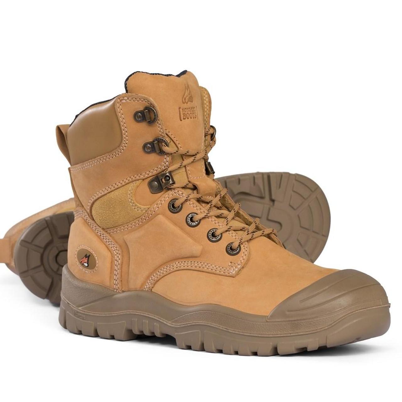 Mongrel Boots Safety High Leg Lace Up Wheat
