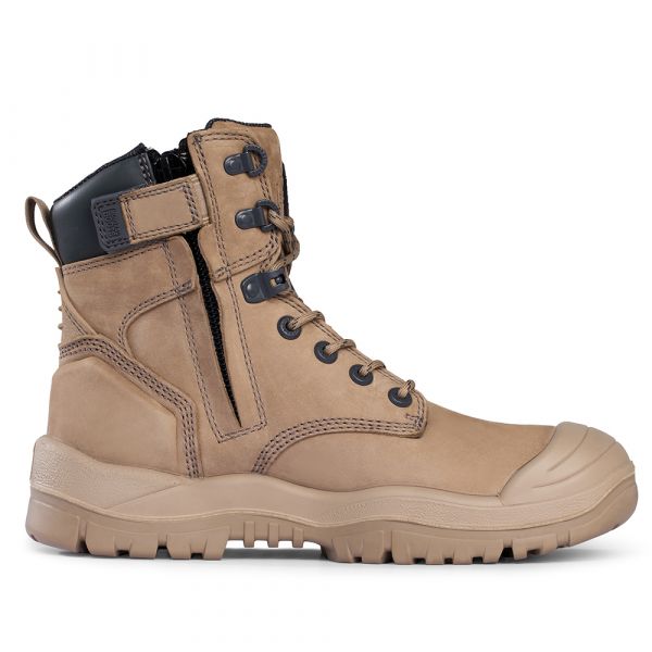 Boots Safety High Ankle Zip Sided Stone