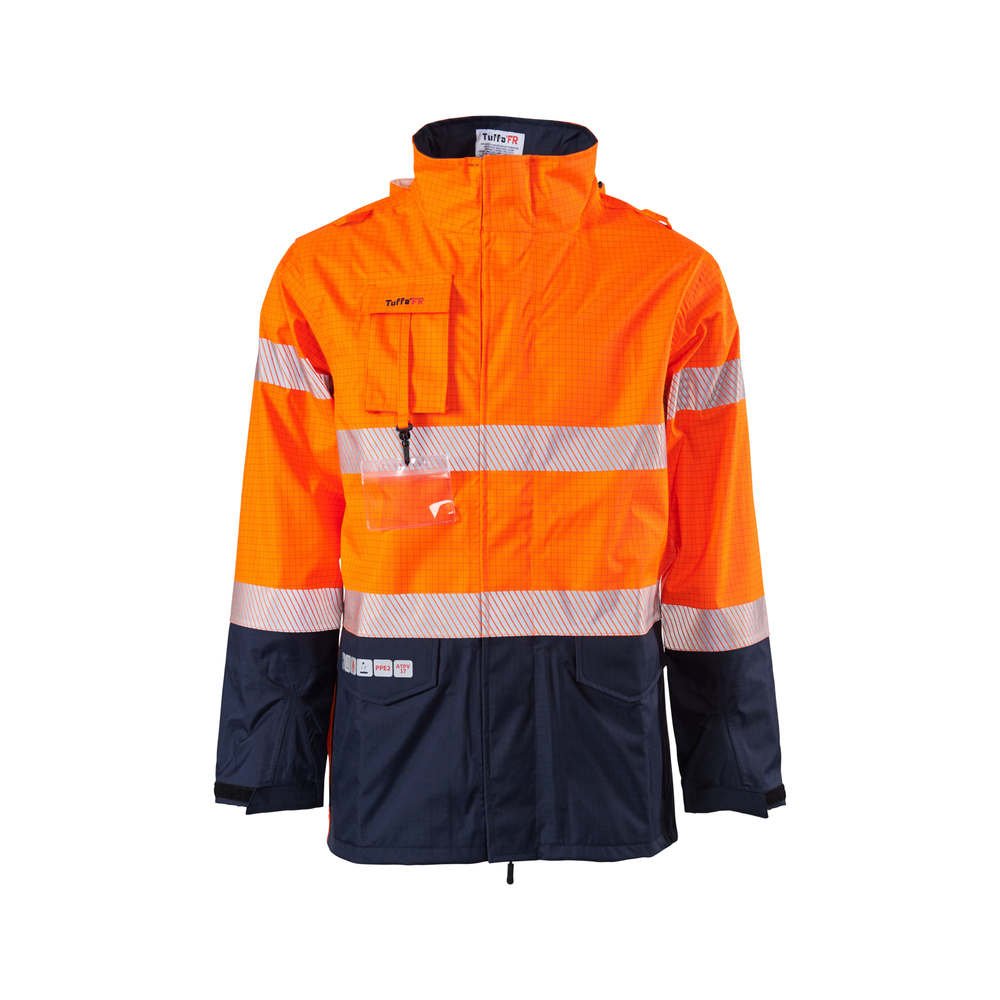 Jacket Hivis Tuffa ARC FR PPE2 Lightweight seam sealed c/w Reflective Tape FR J009