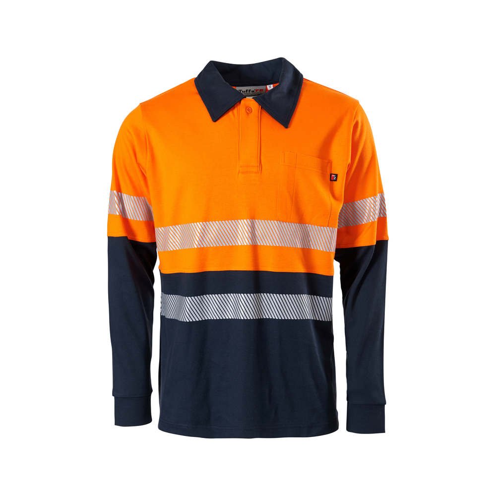 Polo Hivis Tuffa ARC FR Rated PPE2 210gsm c/w Segmented Tape FR POLOFR0001