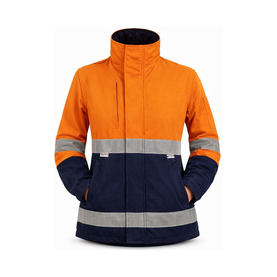 Female PPE2 Jacket 2in1 Inherently Flame Resistant Navy/Yellow JKT004F