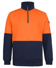 JB's 350gsm Hi Vis 1/2 Zip Trade Fleece Jumper