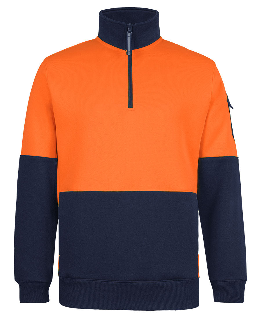 JB's 350gsm Hi Vis 1/2 Zip Trade Fleece Jumper