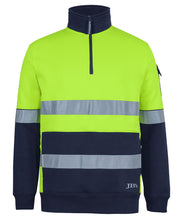 JB's 350gsm Hi Vis D+N 1/2 Zip Trade Fleece Lime/Navy
