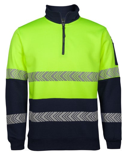 Hi Vis 1/2 Zip Segmented Tape Fleece
