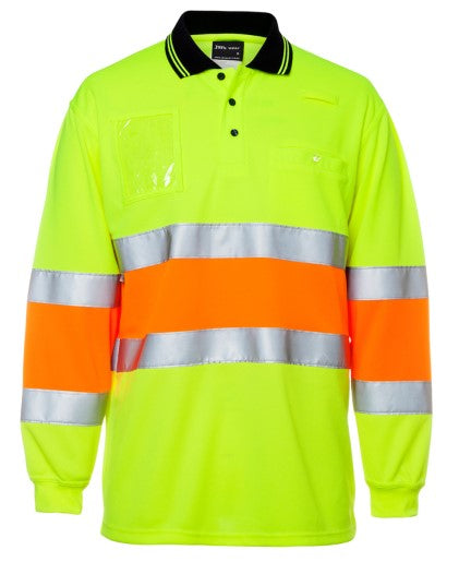 Hi Vis Bio Motion (D+N) L/S Polo With Reflectivetape