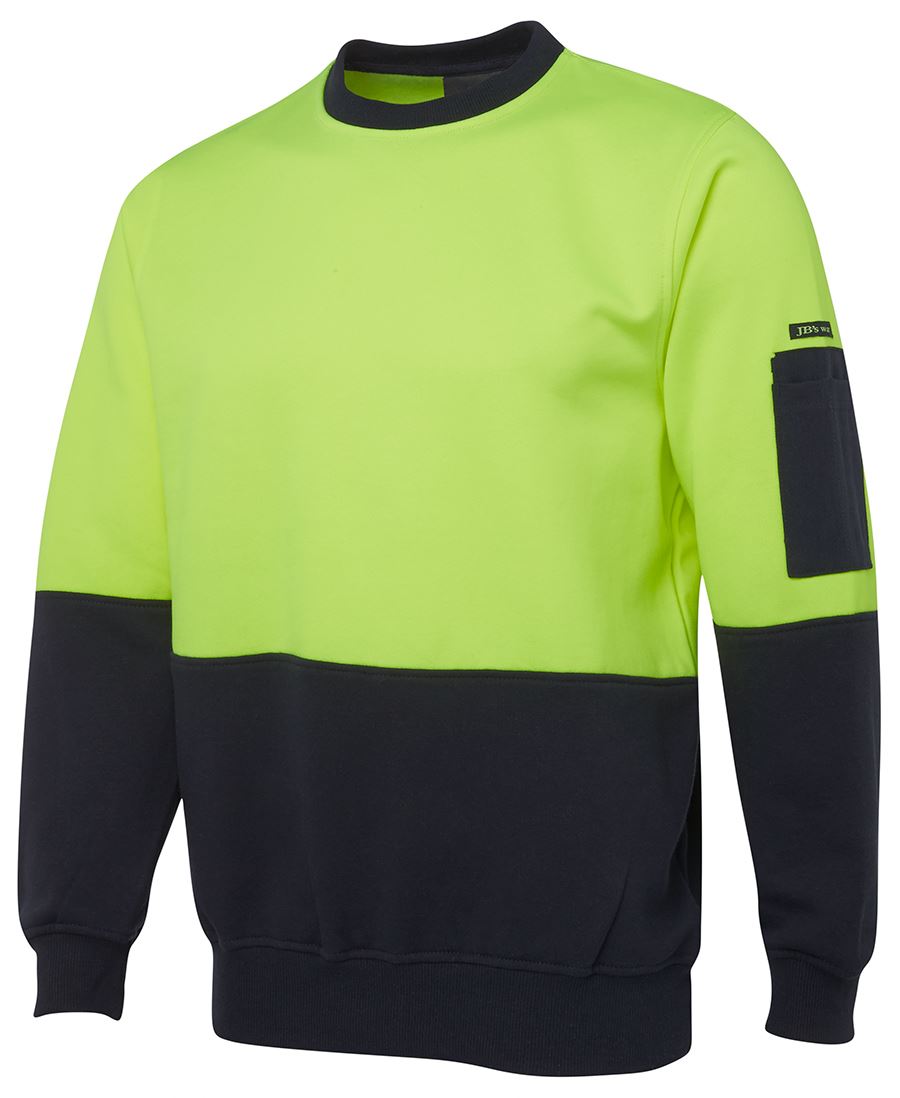 Jb's Wear Hi Vis Fleecy Crew