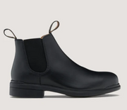 Unisex Classic Black Leather Elastic Sided Boots