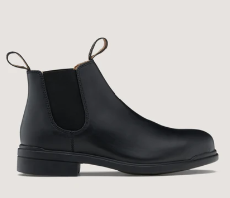 Unisex Classic Black Leather Elastic Sided Boots