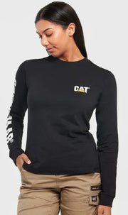 CAT Women's L/S Trademark Banner Tee