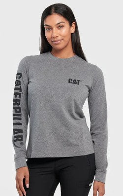 CAT Women's L/S Trademark Banner Tee