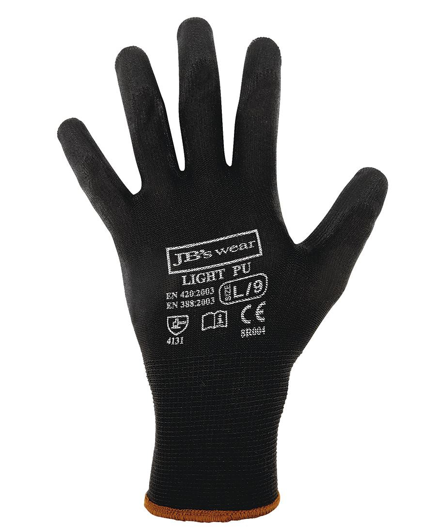 Black Light Pu Breathable Glove