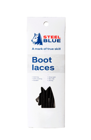 Steel Blue Laces 160cm Black (Pack of 10) A-000066
