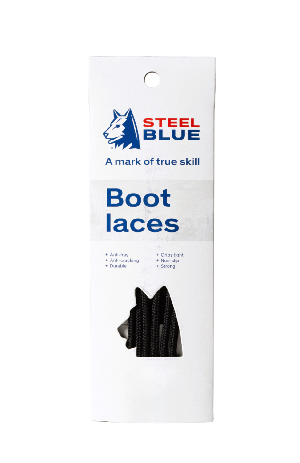 Steel Blue Laces 160cm Black (Pack of 10) A-000066