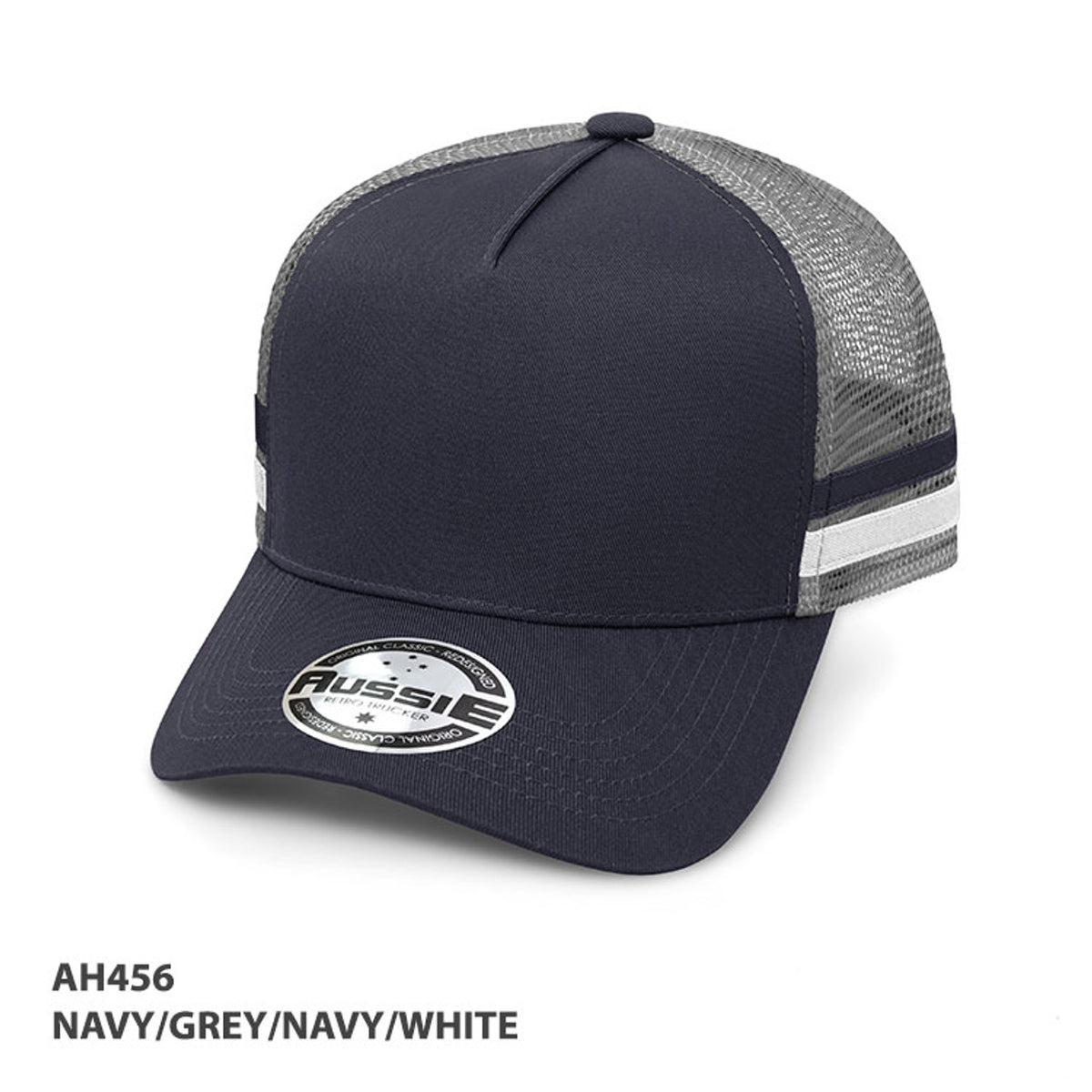 A-frame Striped Trucker Cap AH456