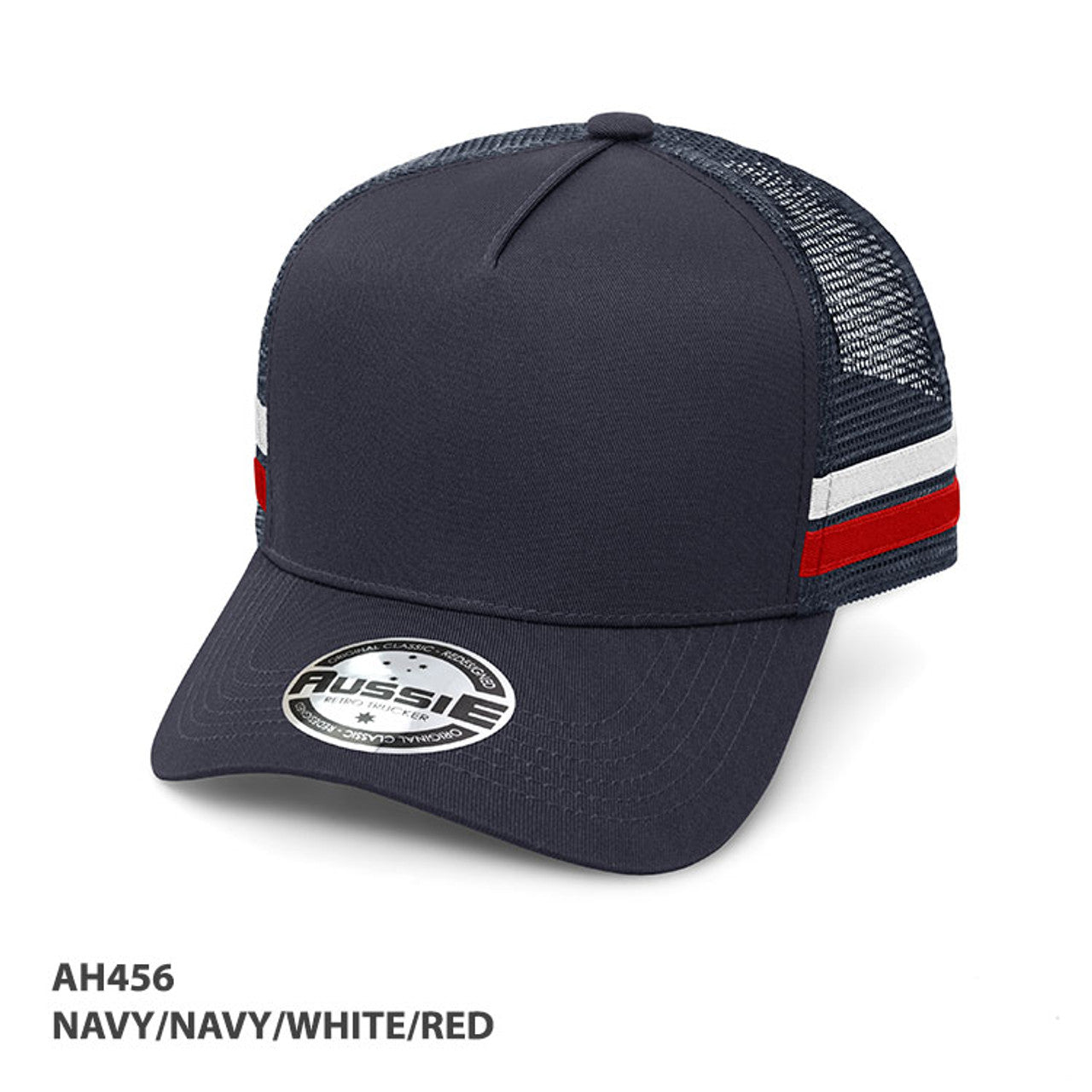 A-frame Striped Trucker Cap AH456