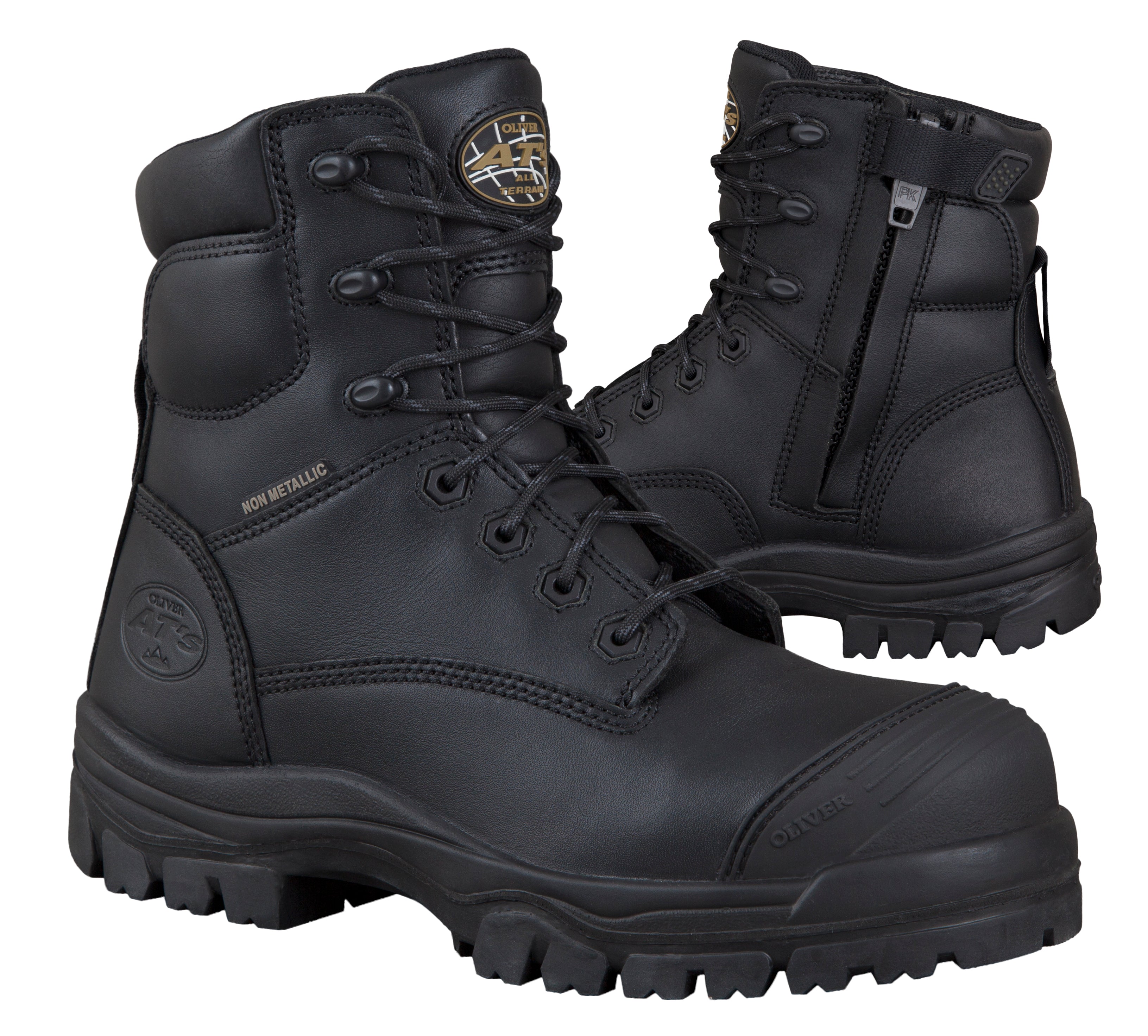 Oliver 150mm Black Zip Sided Boot