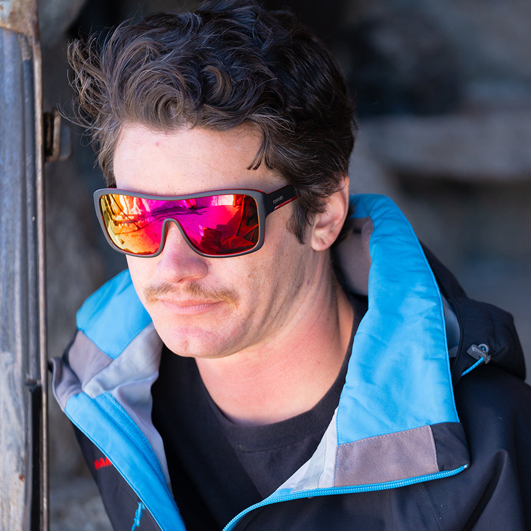 Anchor Gloss Black Outer Frame With Red Crystal Inner Trims, Red Iridium Lens 3032