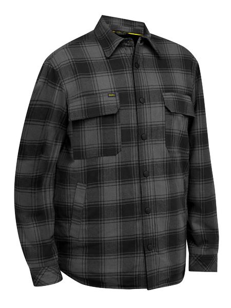 Men's Checked Shacket with Sherpa Lining