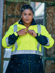 Women's H Taped Two Tone Hi Vis Rain Jacket BJL6966T