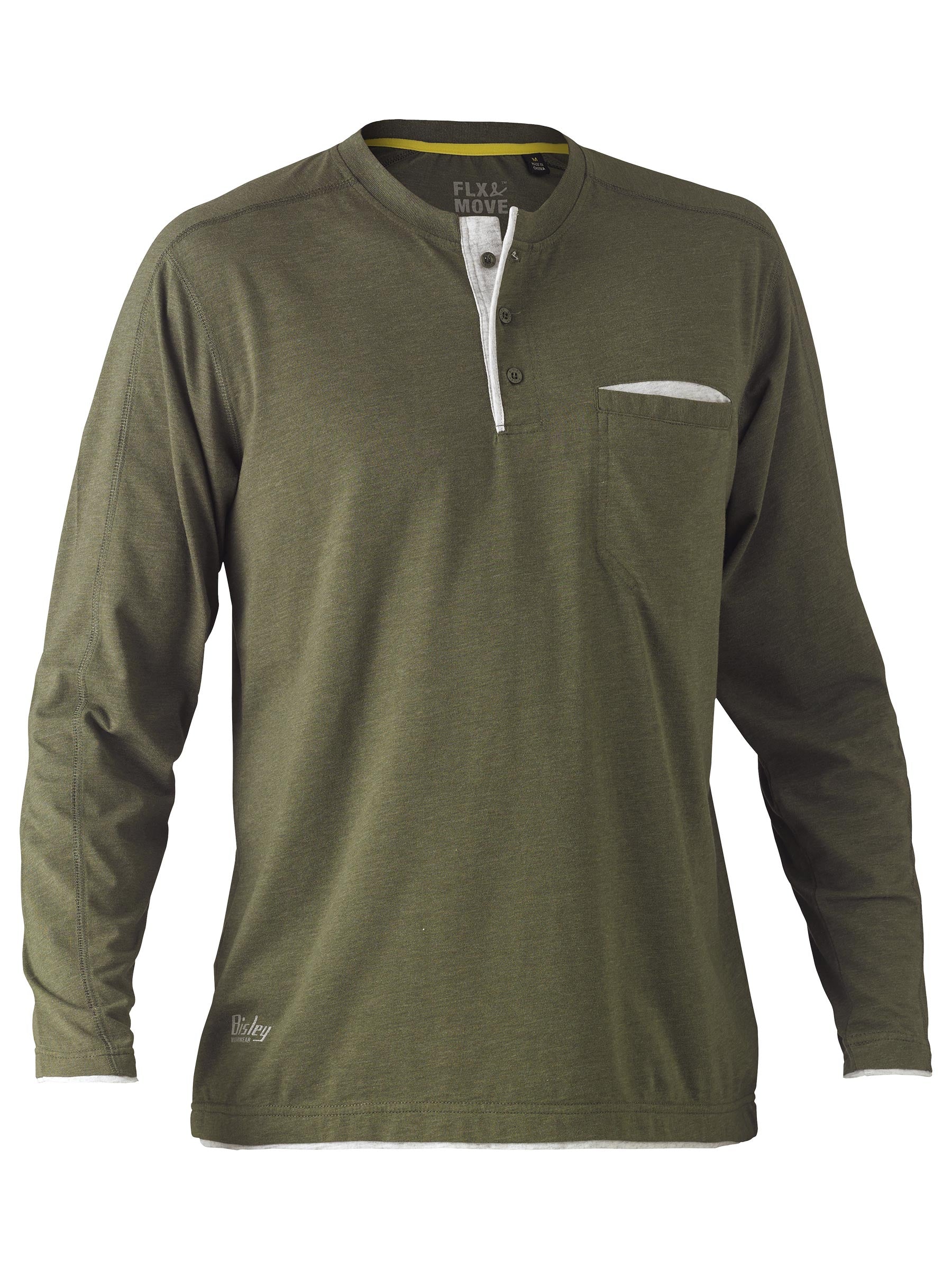 Flex & Move Cotton Henley Tee L/S