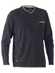 Flex & Move Cotton V Neck Tee L/S
