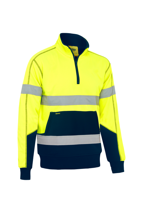 Taped Hi Vis Fleece Pullover With Sherpa Lining
