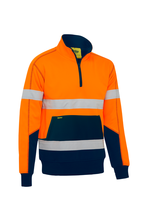 Taped Hi Vis Fleece Pullover With Sherpa Lining