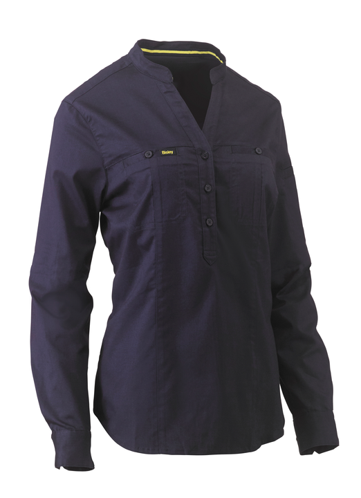 Women's Stretch V-neck Closed Front Shirt