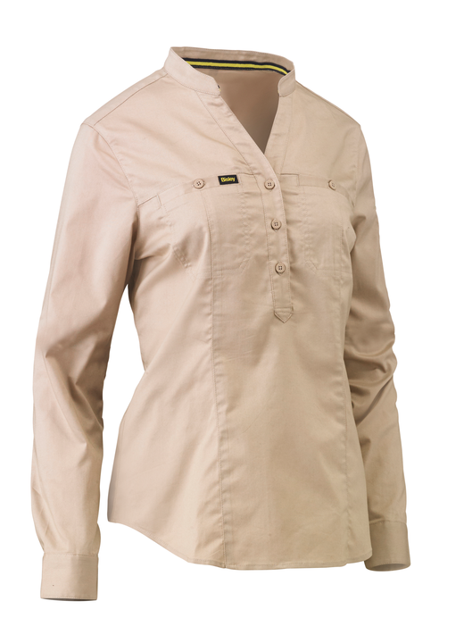 Women's Stretch V-neck Closed Front Shirt