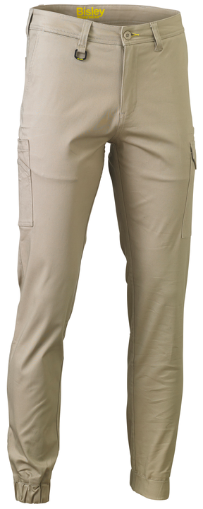 Stretch Cotton Drill Cargo Cuffed Pants