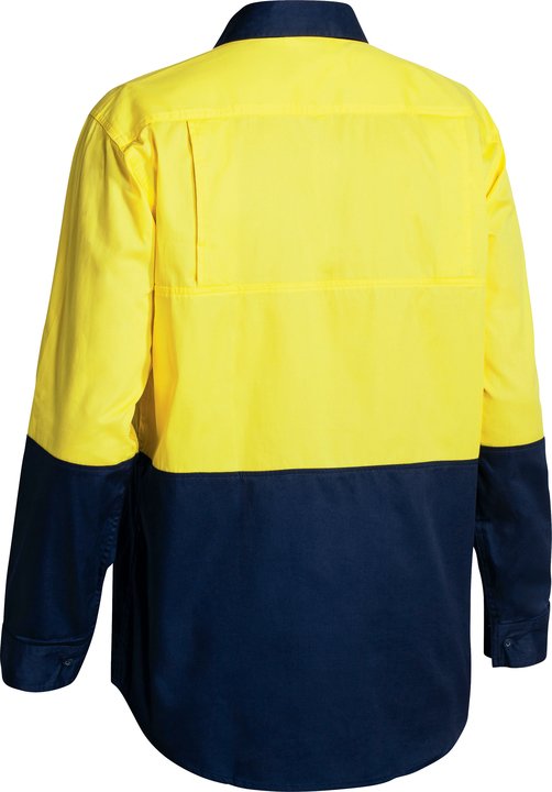Bisley Two Tone Hi Vis Cool Lightweight Drill Shirt - Long Sleeve
