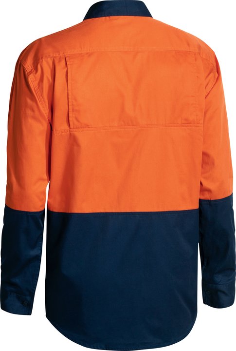 Bisley Two Tone Hi Vis Cool Lightweight Drill Shirt - Long Sleeve