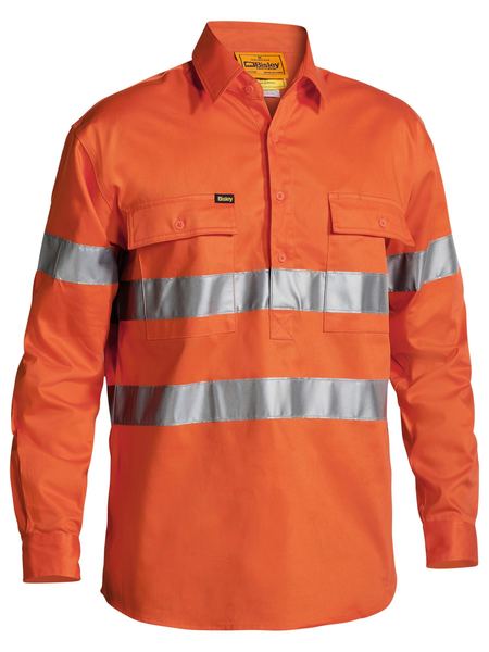 Bisley Taped Hi Vis Cloced Front Shirt
