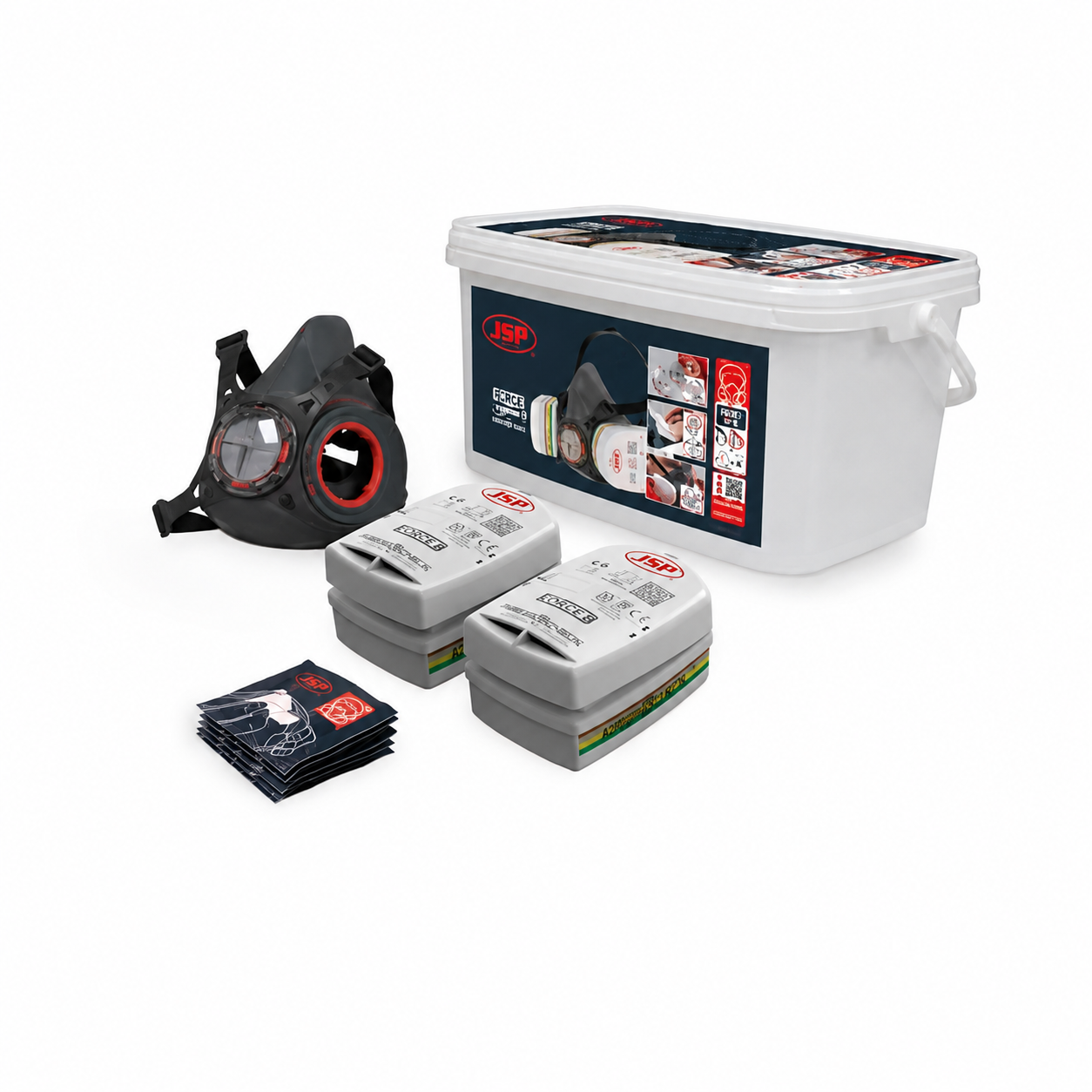 Force Typhoon 8 Half Mask Respirator Multi-Gas Kit With ABEK1P2 Filters BHT0C3-0L5-UAN