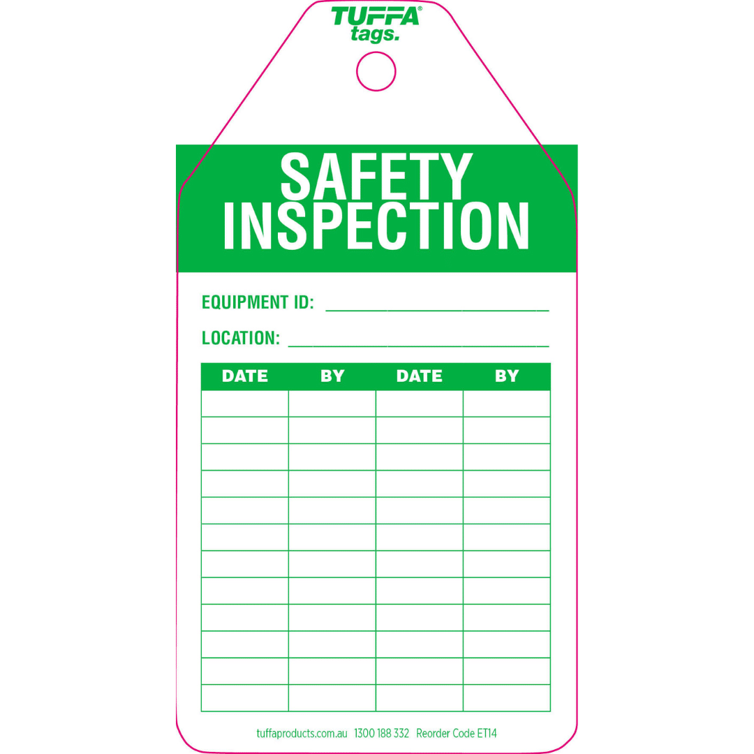 Safety Inspection TUFFA™ Tags (packs of 100) ET14
