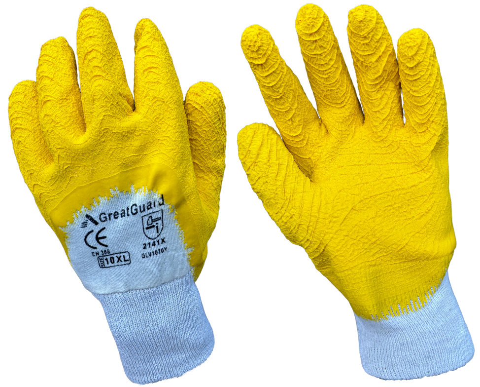 Yellow Glass Gripper Glove