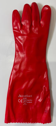 Red PVC Gauntlet Gloves