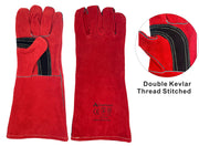 Red Welding Gloves Reinforced Palm