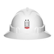 V6 Hard Hat Unvented Full Brim With Lamp Bracket And Ratchet Harness