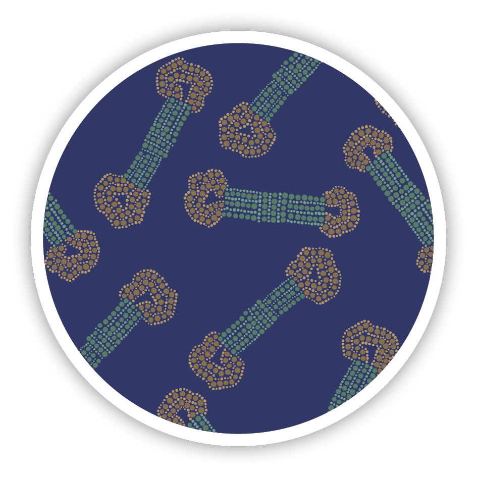 Maxcool Hi-vis Lightweight Yellow / Navy Shirt Hoop / Bio Perforated Taping With Indigenous Print Art - "Headlands Design"