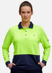 King Gee Women's Spliced Polo L/S K44730