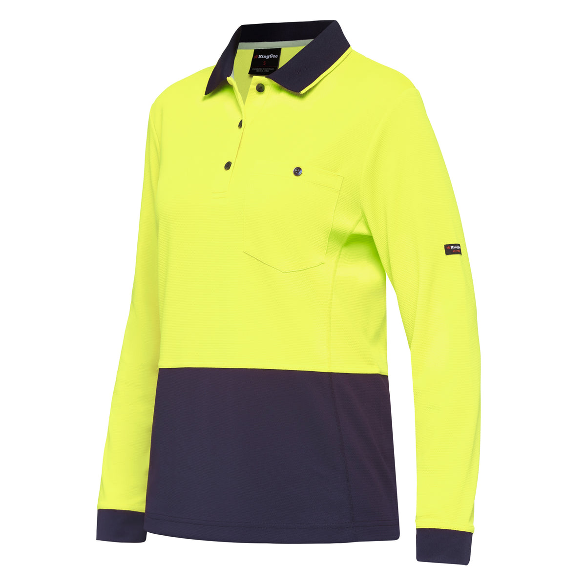 King Gee Women's Spliced Polo L/S K44730